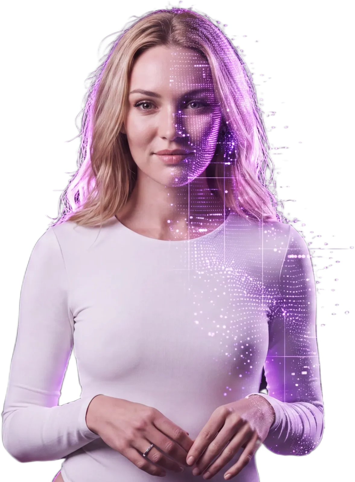 A Dreamera Cast character, her likeness resolving into light